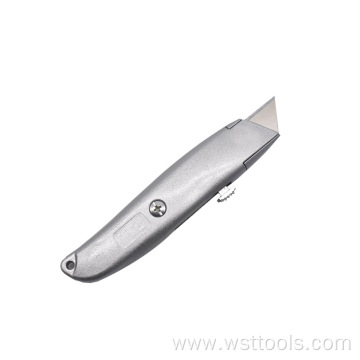 Retractable Box Cutter with Heavy Duty Aluminum Shell